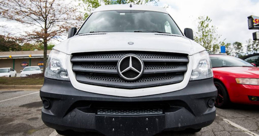 Mercedes Sprinter Outside Our Garage