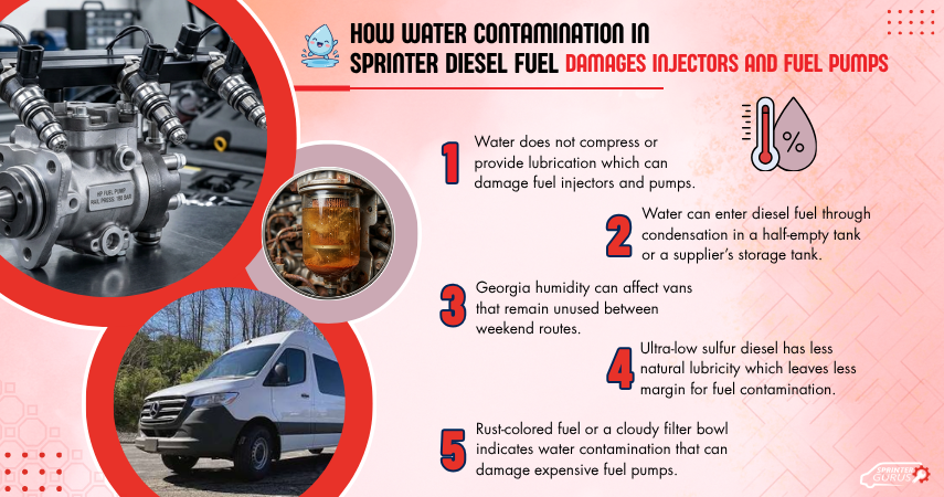 How Water Contamination in Sprinter Diesel Fuel Damages Injectors and Fuel Pumps
